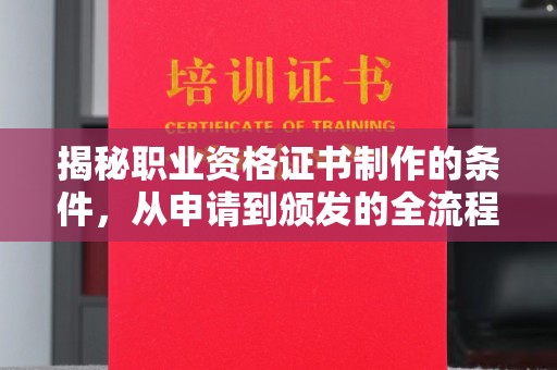 凤凰揭秘职业资格证书制作的条件，从申请到颁发的全流程解析